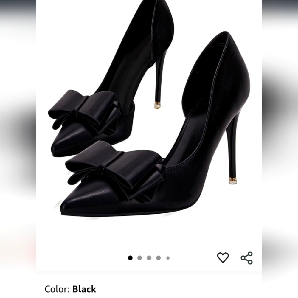 Elegant Black Stiletto Heels with Bow